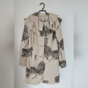 Anthropologie Elevenses Ruffled plume jacket size 8 (Chloe - Amanda Seyfried)